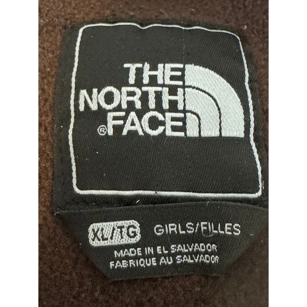 The North Face Girl Denali Fleece Jacket Full Zip Polartec Brown XL